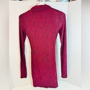 Elegant Burgundy Lace Dress